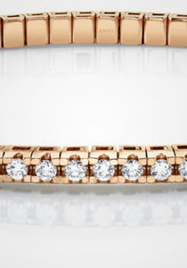 Stretch, 18K Rose Gold + Diamond Tennis Bracelet
