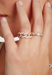 Essential Link, 18K Rose Gold + Pink Sapphire Ring