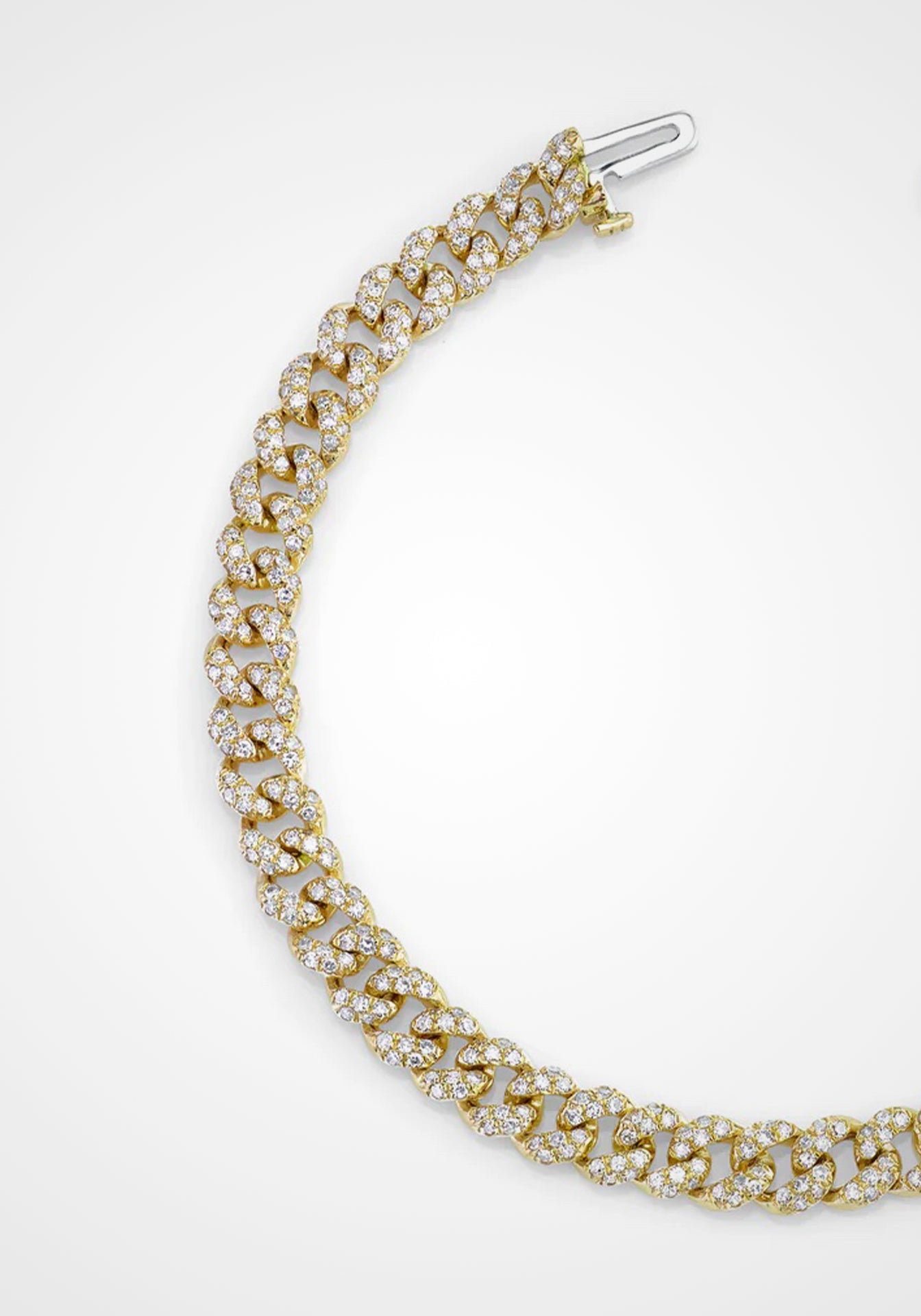 Mini Link, 18K Yellow Gold + Pavé Diamond Bracelet