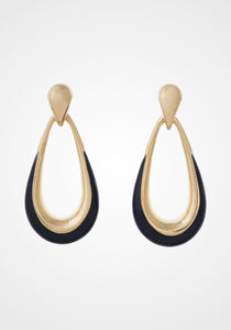 Door Knocker, 18K Yellow Gold + Enamel Earrings