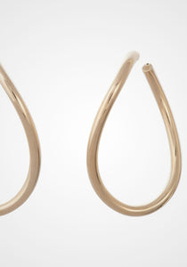 Curved Oval, 18K Yellow Gold Hoops