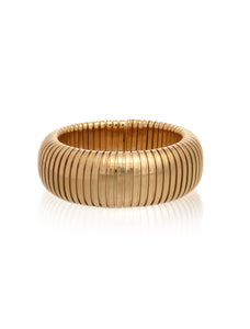 Domed, 18K Yellow Gold Cuff