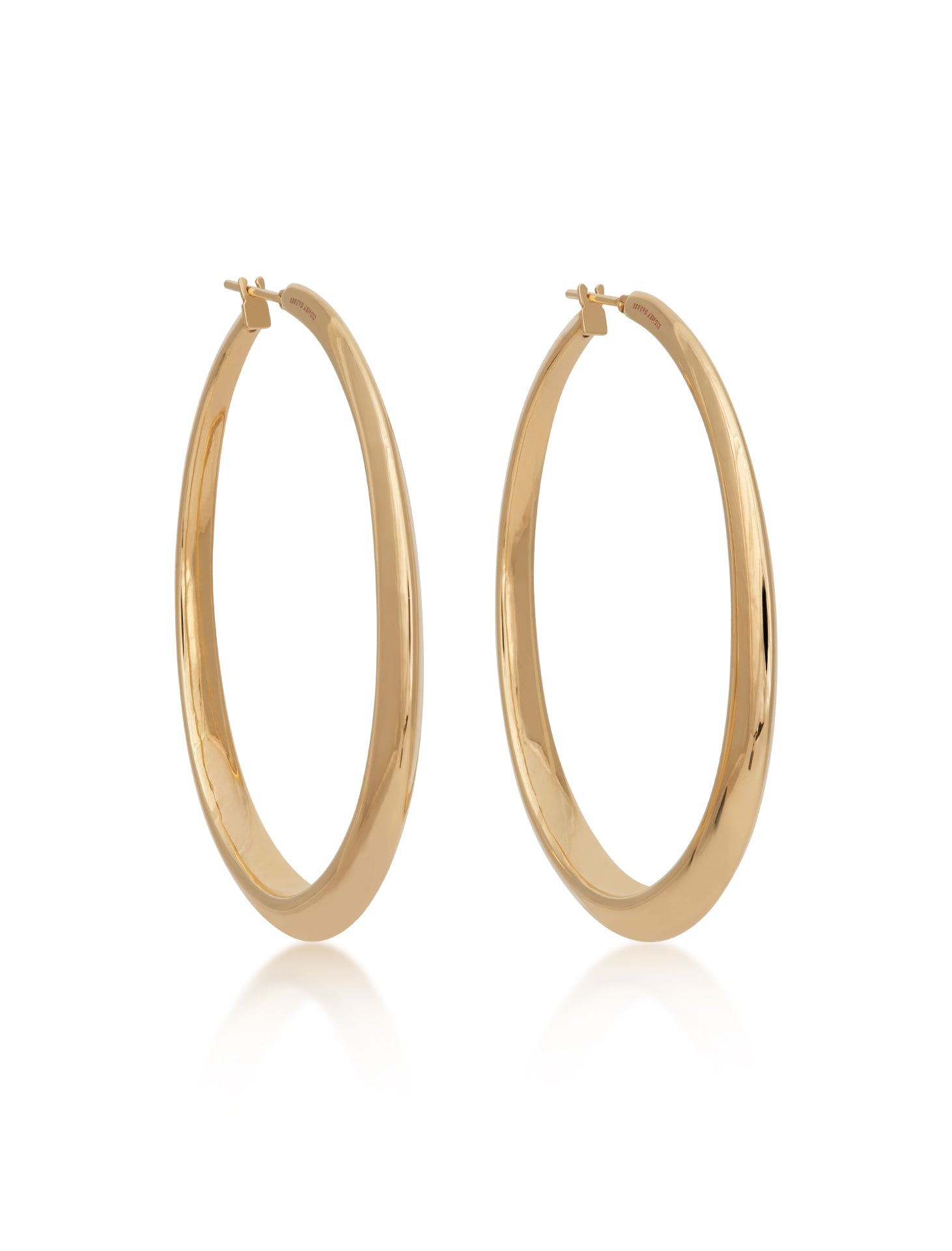 Oval Hoop, 18K Yellow Gold Earrings
