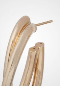 Oval Intertwined, 18K Yellow Gold Hoop Earrings