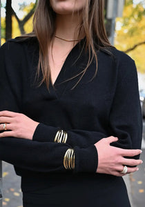 Scribble, 18K Yellow Gold + Diamond Accent Bracelet