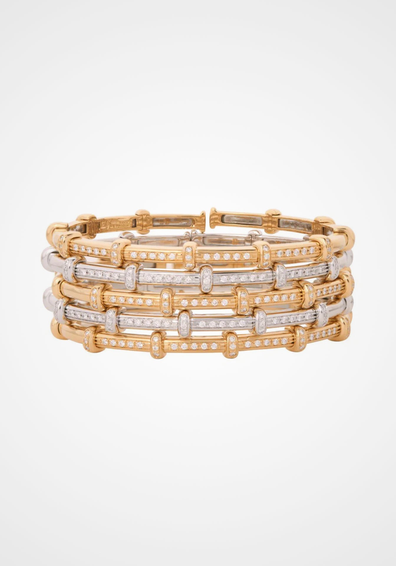 Spring, 18K Yellow Gold + Diamond Bracelet