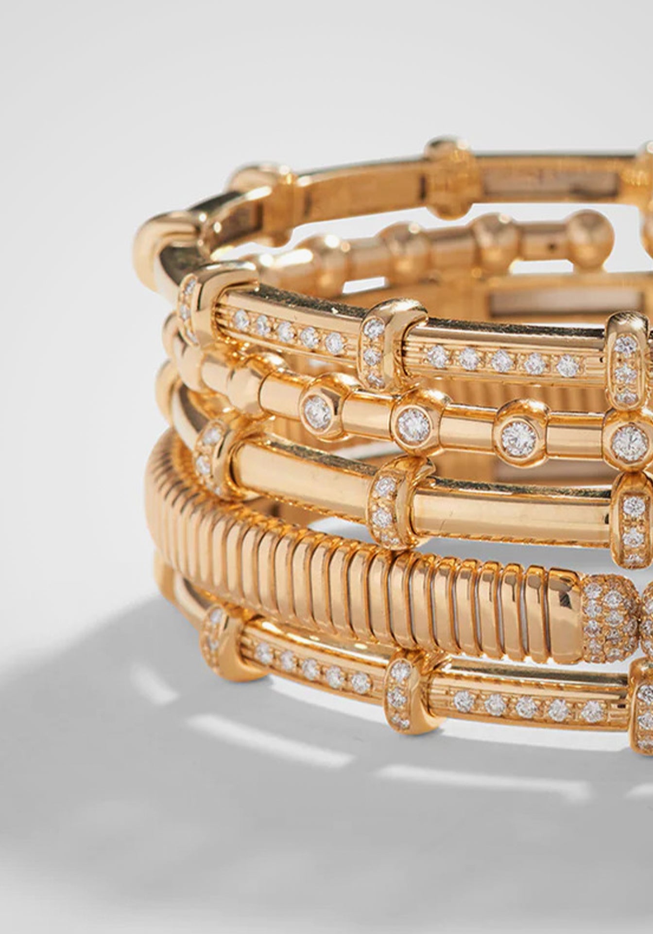 Carly, 18K Yellow Gold + Diamond Bracelet