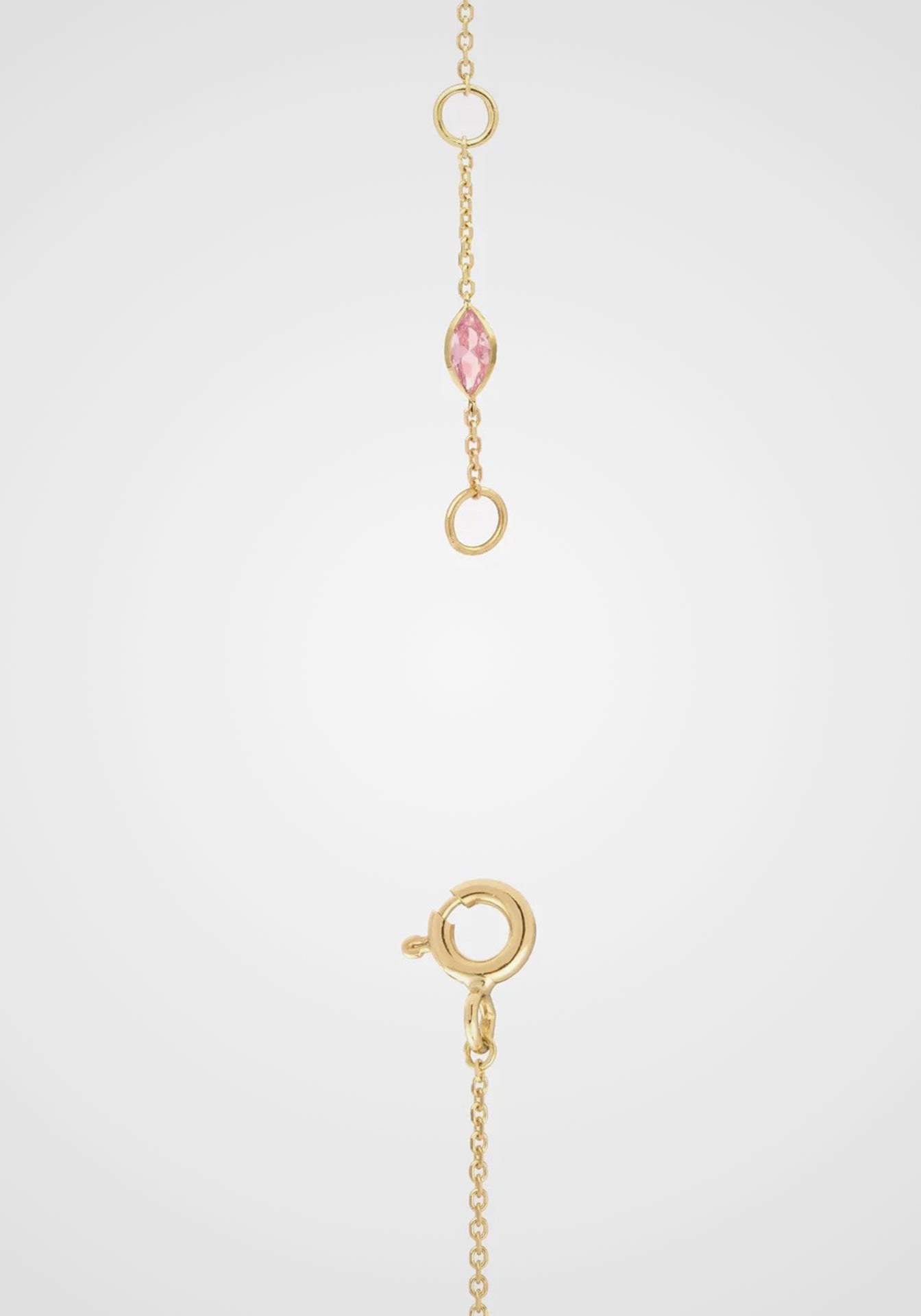 Camélia 2, 18K Yellow Gold, Emeralds, Rubies + Pink Sapphire Necklace