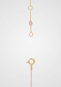 Gaia 1, 18K Yellow Gold, Emerald, Rubies + Pink Sapphire Necklace