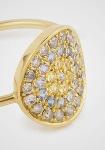 Yellowstone 1, 18K Yellow Gold, Multicolor Sapphires + Salt and Pepper Diamond Ring