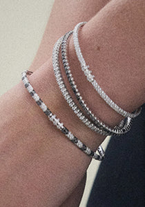 Anyway, 925 Silver + Black Diamond Bracelet