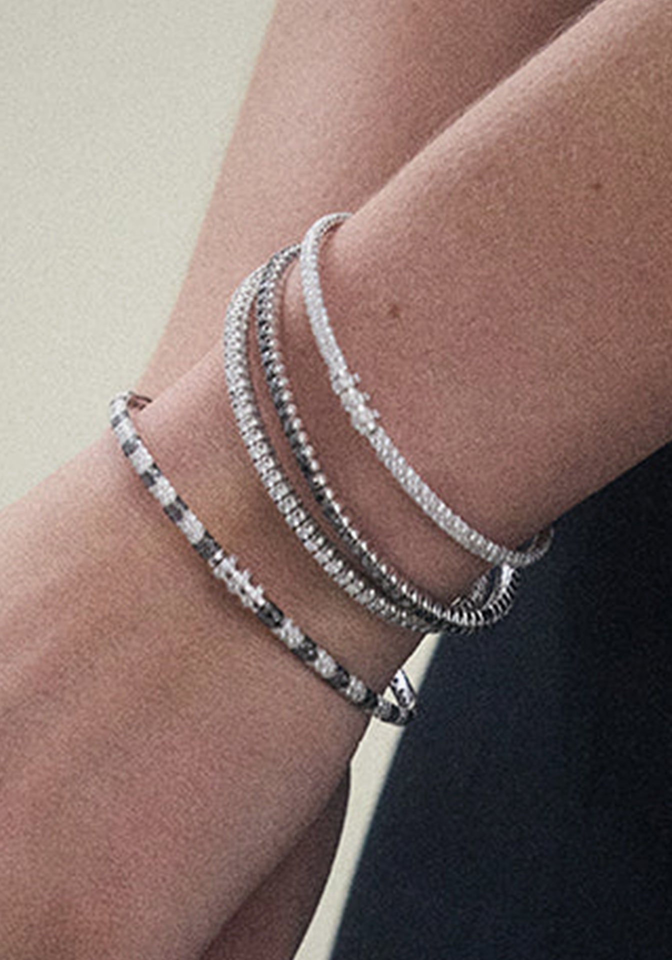 Anyway, 925 Silver + Diamond Bracelet