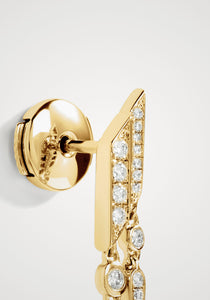 Anyway Double Drop, 18K Yellow Gold + Diamond Earring