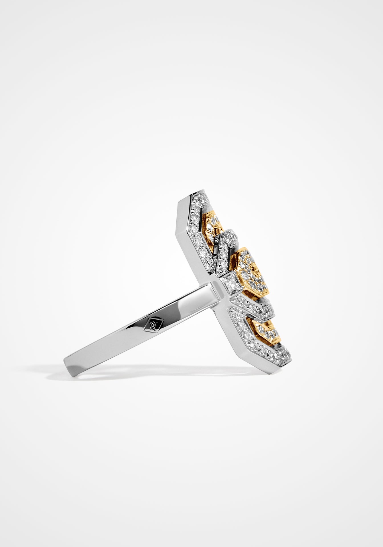 Petite My Way, 18K White Gold, Yellow Gold + Diamond Ring