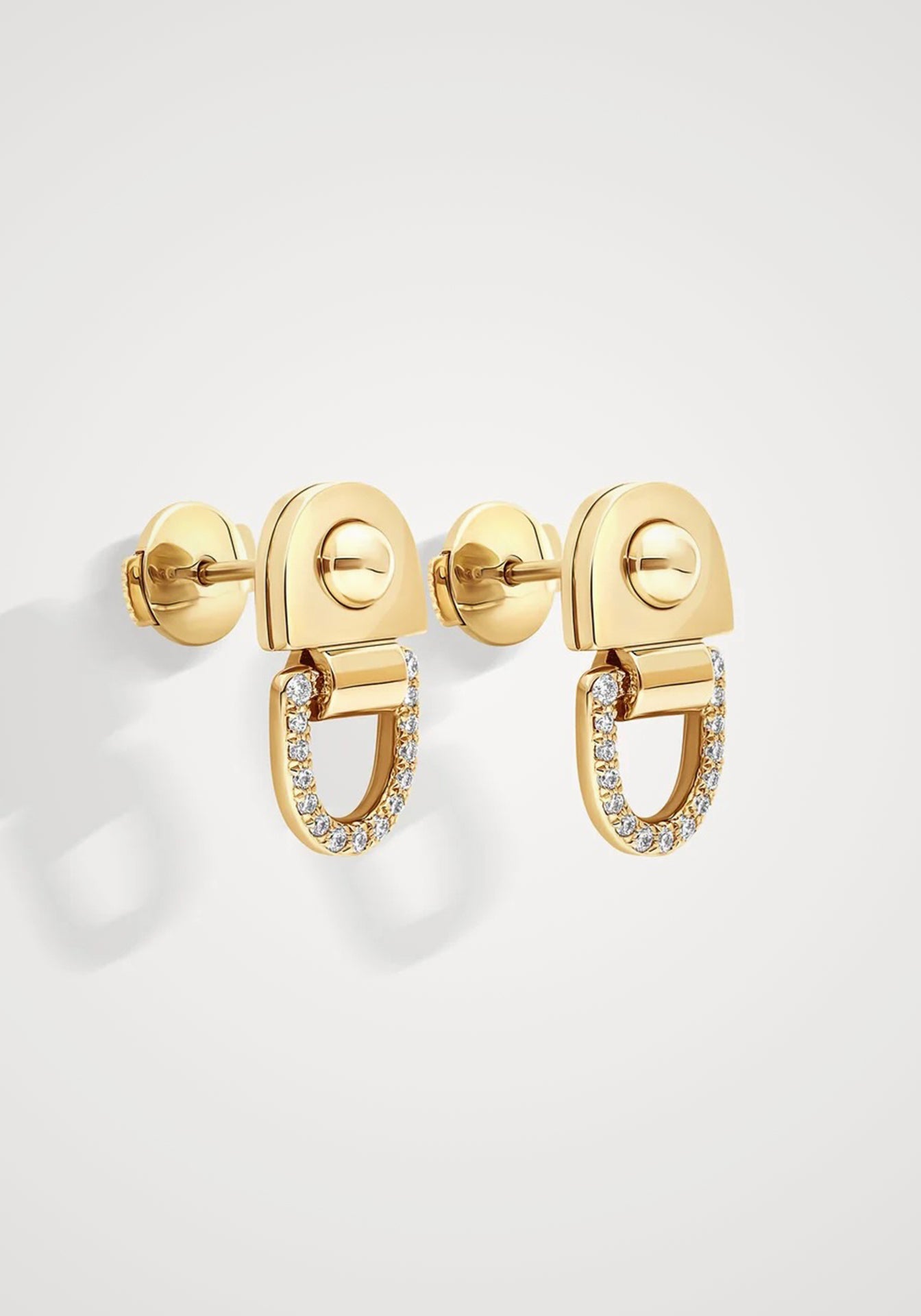 Rivet S, 18K Yellow Gold + Diamond Earrings
