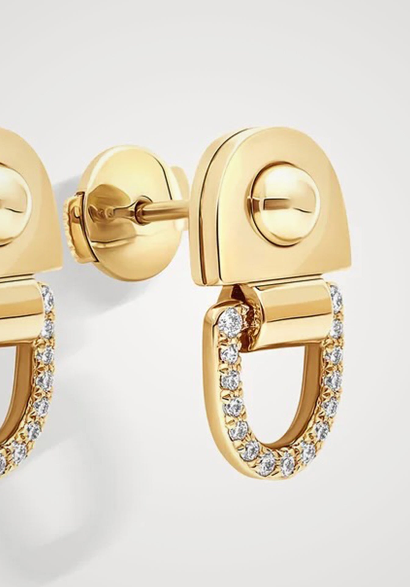 Rivet S, 18K Yellow Gold + Diamond Earrings