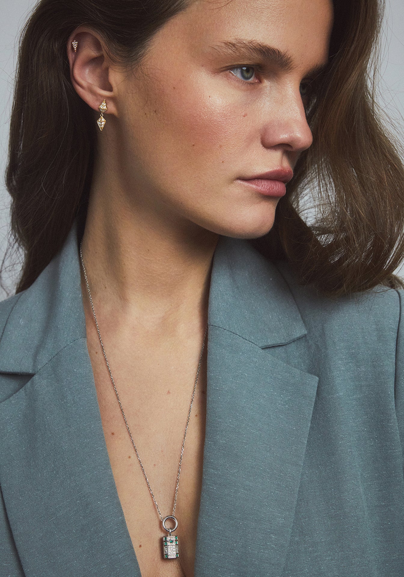 Rockaway, 18K Yellow Gold + Diamond Earring
