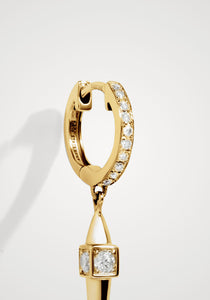 Creole Rockaway Peak, 18K Yellow Gold + Diamond Earring