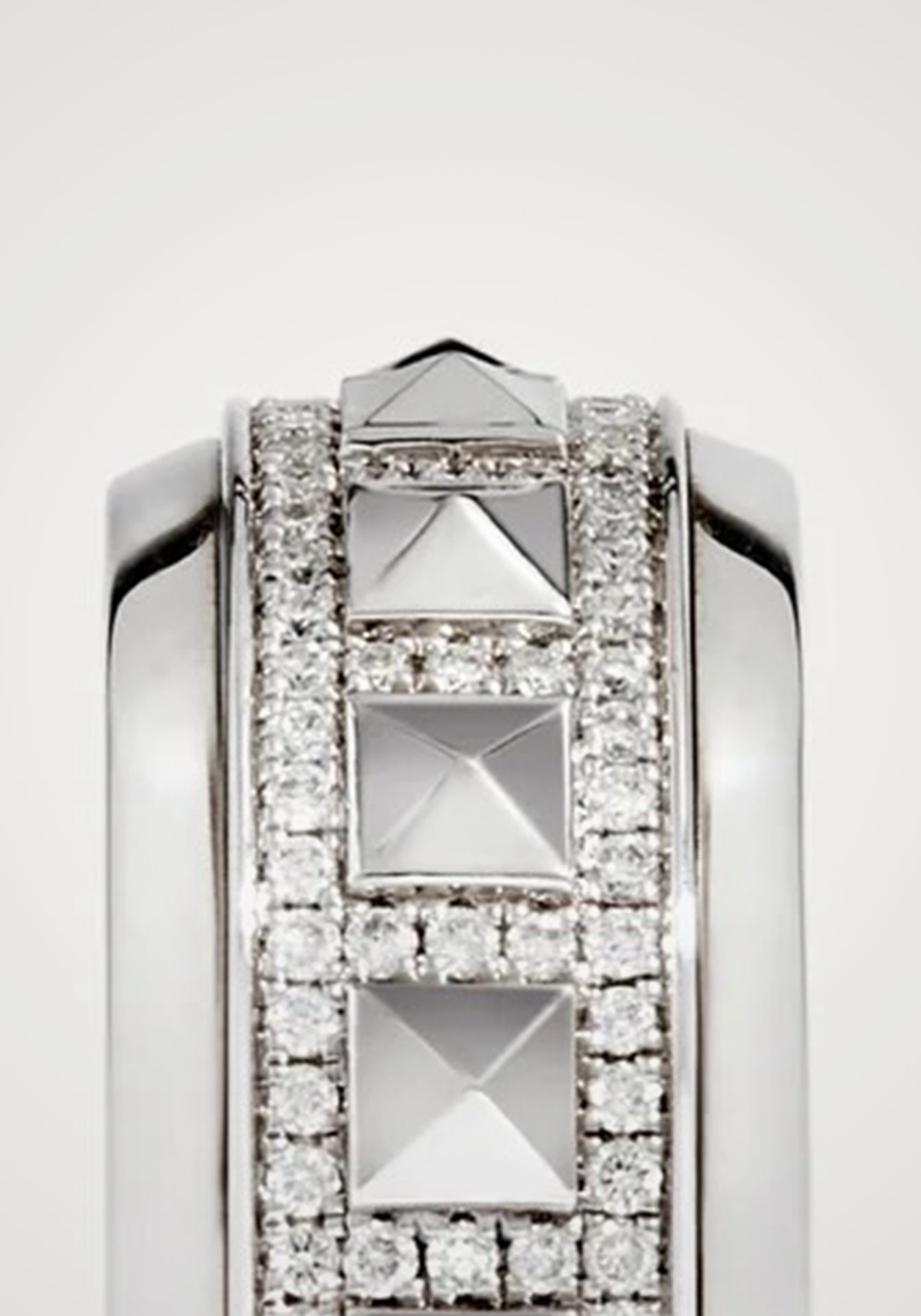 Rockaway Spinner, 925 Silver + Half Paved Diamond Ring