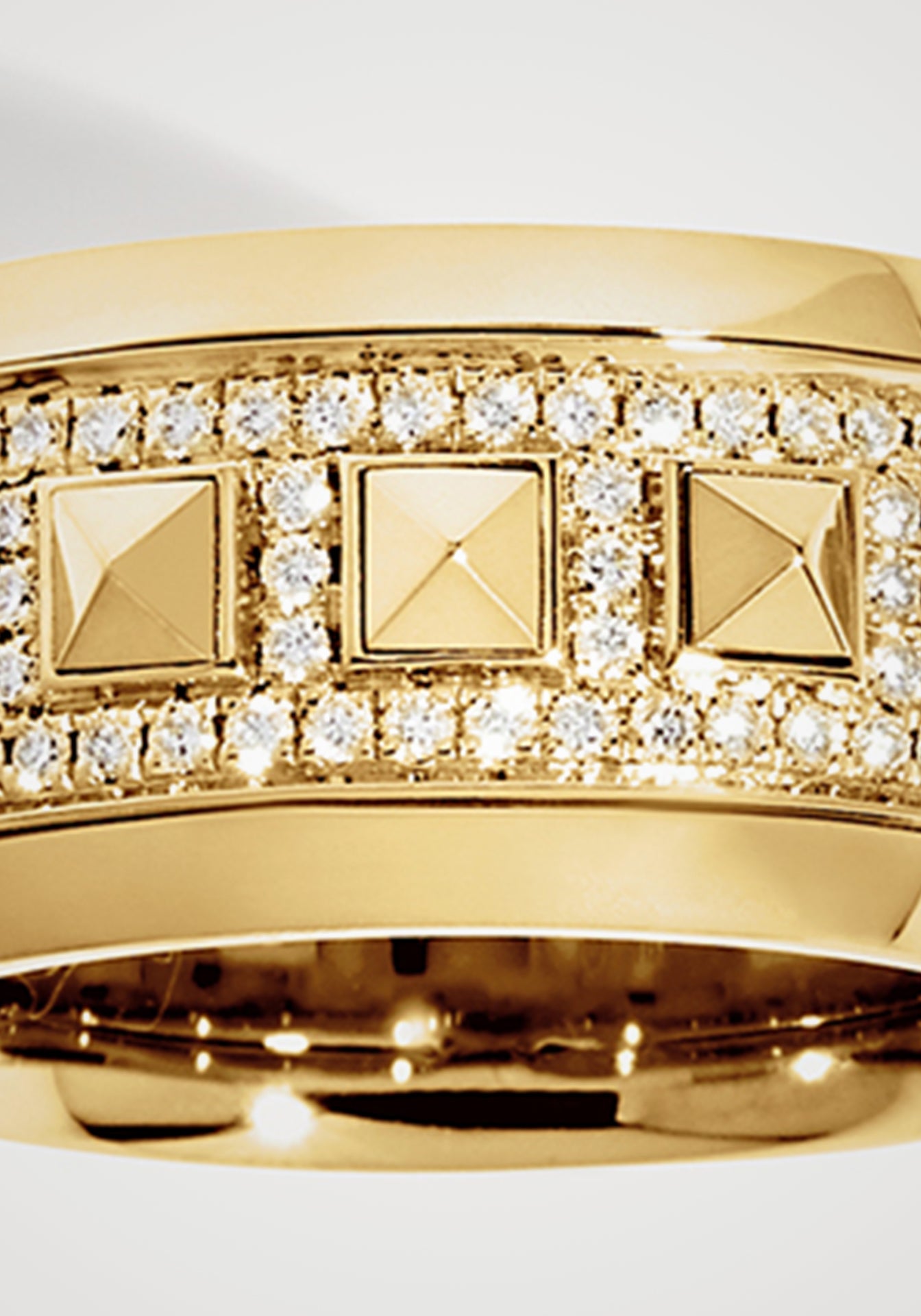 Rockaway Spinner, 18K Yellow Gold + Semi Pavé Diamond Ring