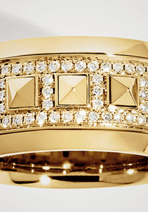 Rockaway Spinner, 18K Yellow Gold + Semi Pavé Diamond Ring