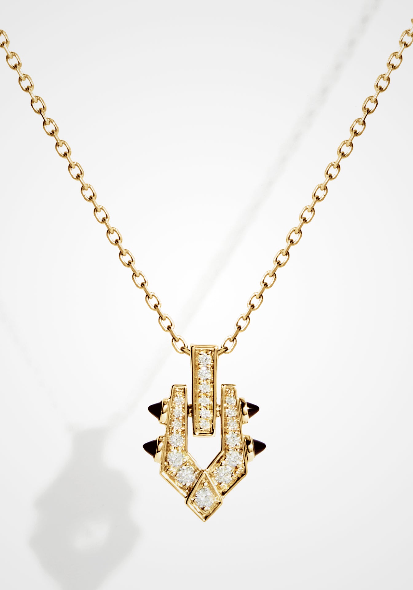 Spike, 18K Yellow Gold + Diamond Necklace