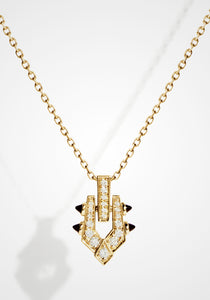 Spike, 18K Yellow Gold + Diamond Necklace