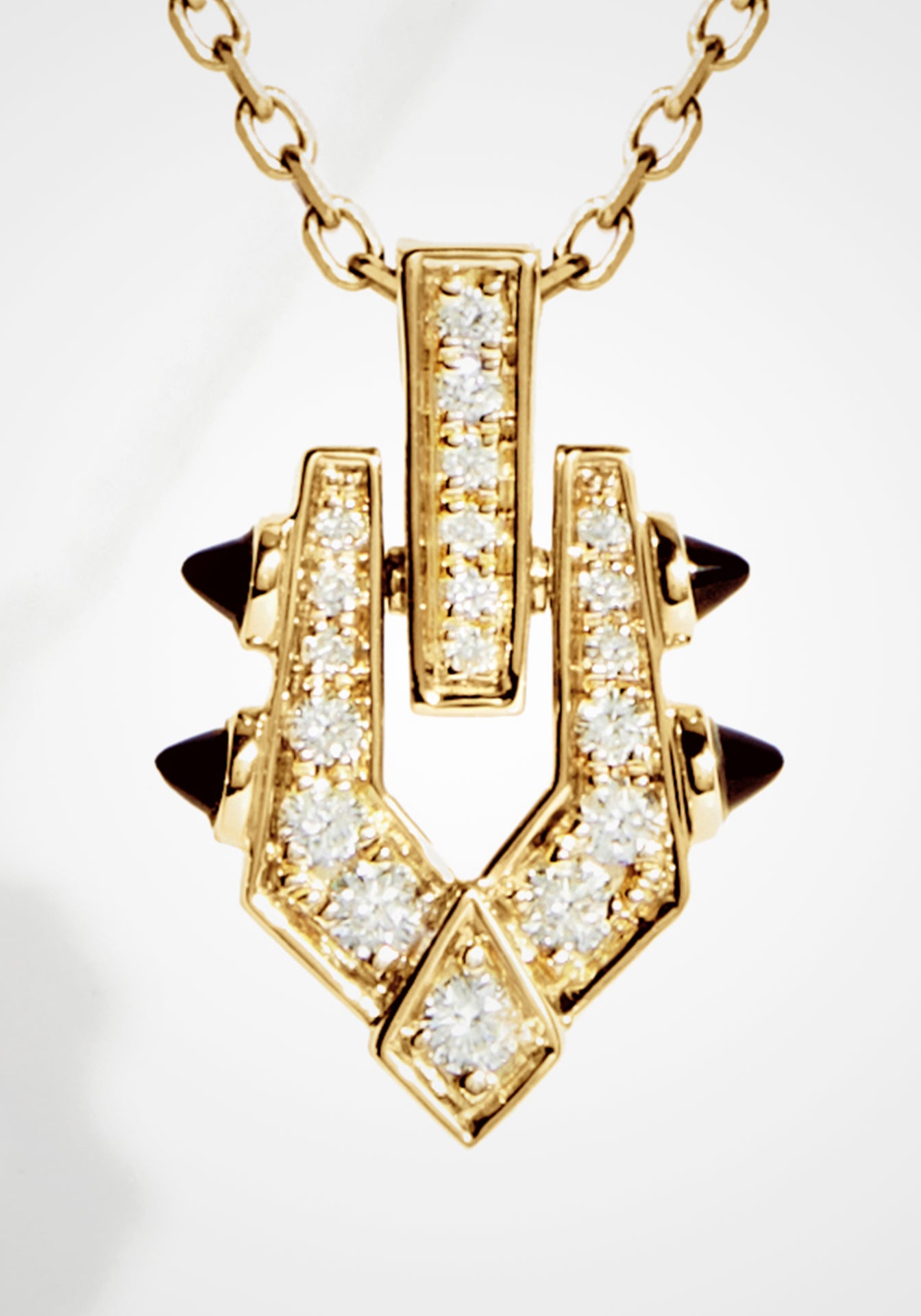 Spike, 18K Yellow Gold + Diamond Necklace