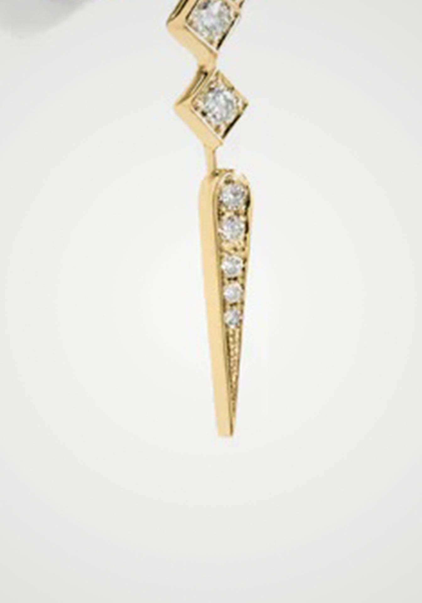 Stairway Wngs, 18K Yellow Gold + Diamond Earring