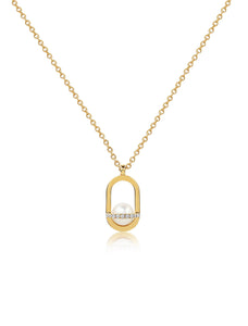 Allegory, 18K Yellow Gold, Akoya Pearl + Pavé Diamond Pendant