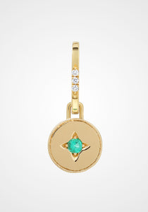 Drew Warisan Minor, 18K Yellow Gold, Emerald + Diamond Earrings
