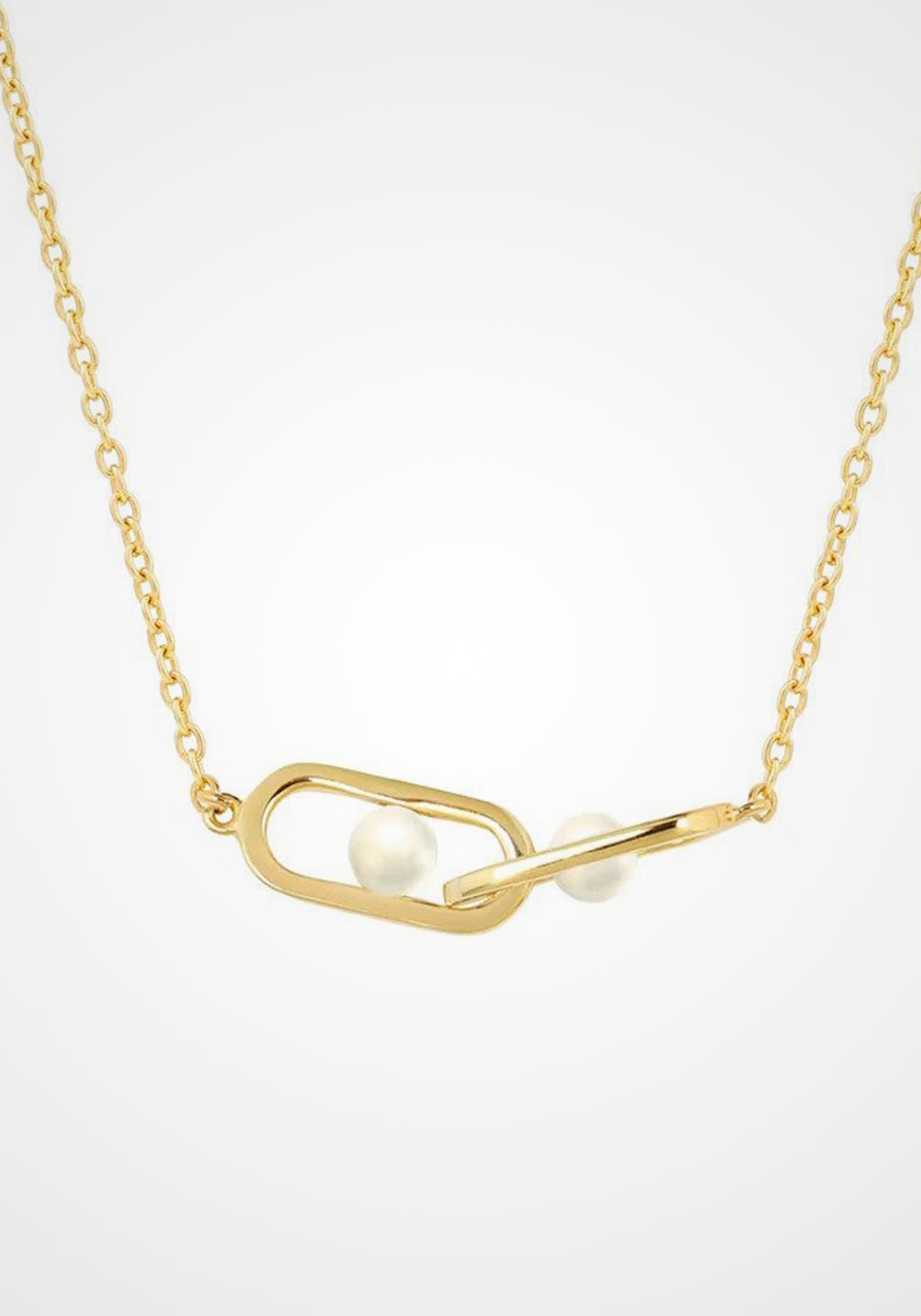 Inversion, 18K Yellow Gold + Akoya Pearl Necklace
