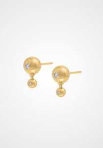 Nemara, 18K Yellow Gold + Diamond Earrings