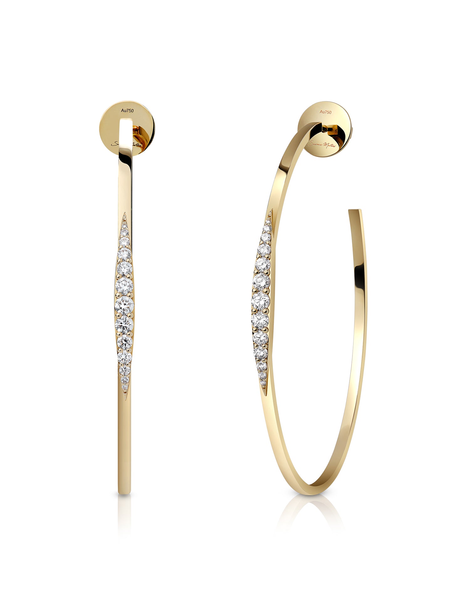 Unstoppable Creole, 18K Yellow Gold + Diamond Hoops