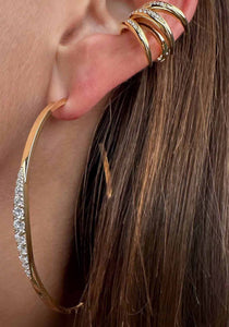 Unstoppable Creole, 18K Yellow Gold + Diamond Hoops