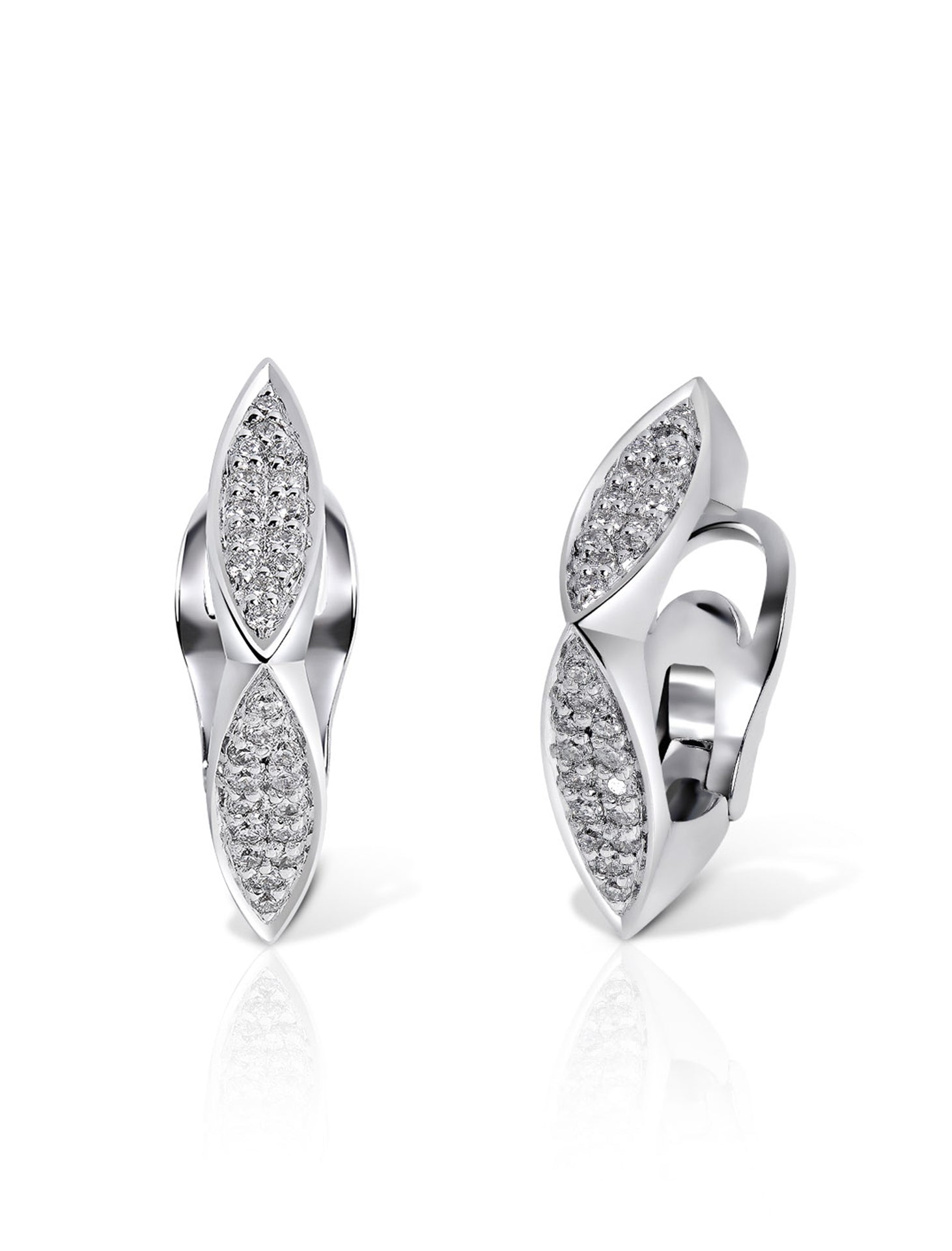 Men's Black Diamond Huggie Hoop Earrings 1/3 ct tw Round-cut 10K White Gold  | Kay