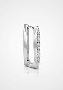 Unstoppable Maxi Frosting, 18K White Gold + Diamond Huggies