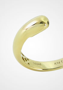 Tube, 14K Yellow Gold + Black Diamond Ring