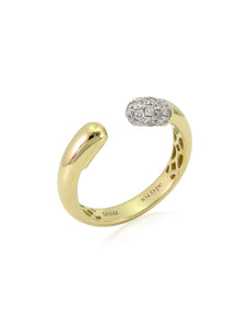 Tube, 14K Yellow Gold + Diamond Ring