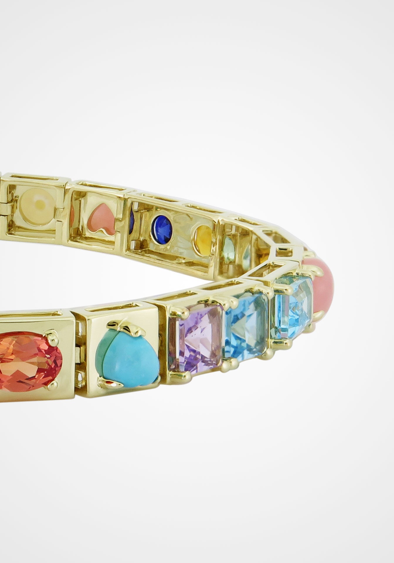 The l'Ego Collection, 14K Yellow Gold + Multi-Gemstone Bracelet