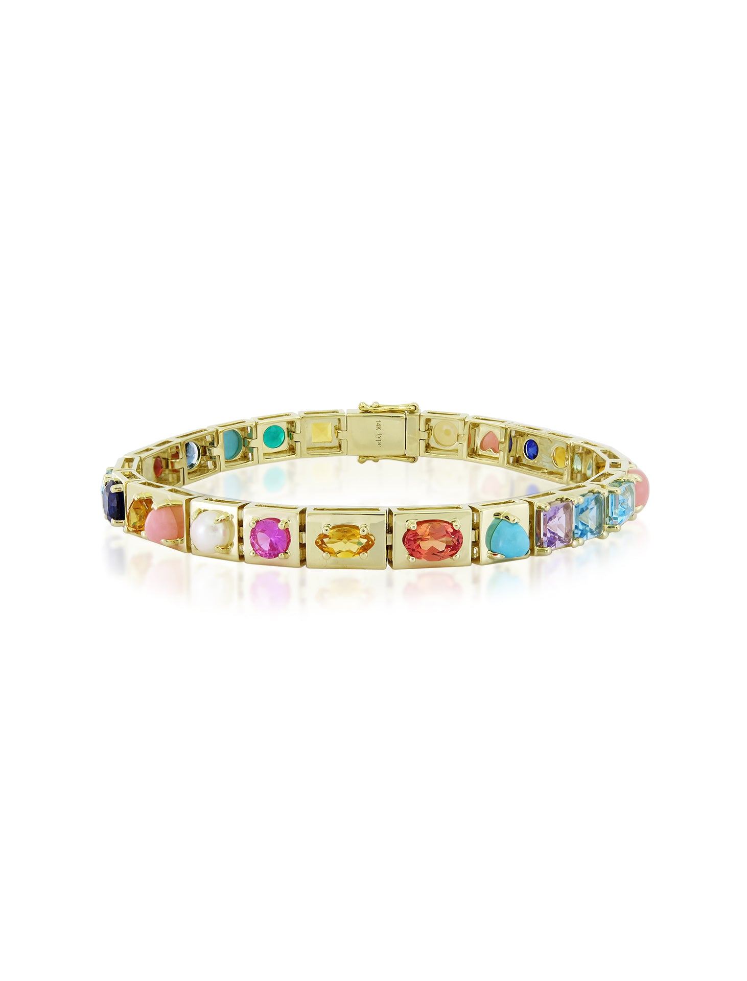 The l'Ego Collection, 14K Yellow Gold + Multi-Gemstone Bracelet