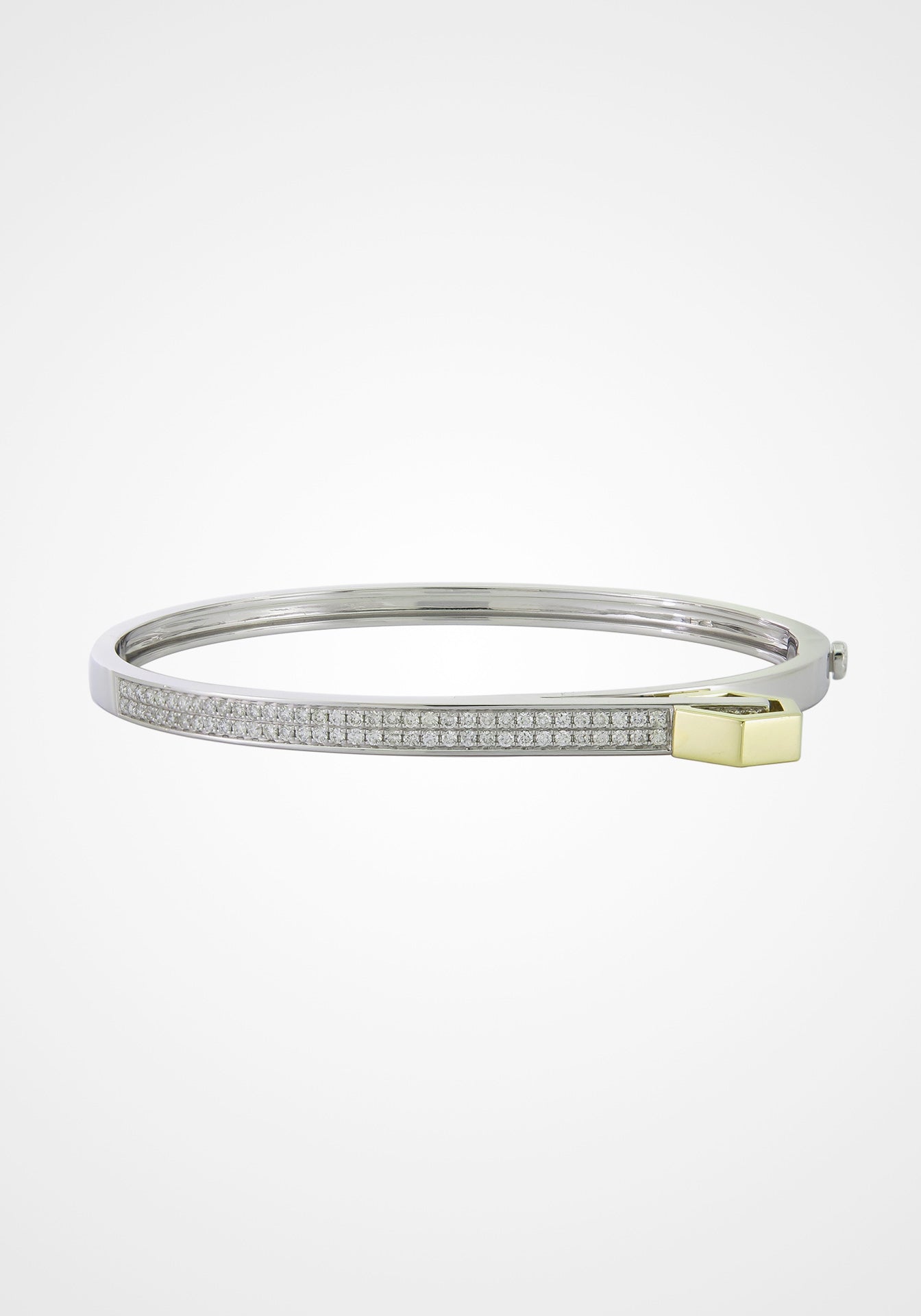 Small, 14K White Gold, Black + White Diamond Bracelet