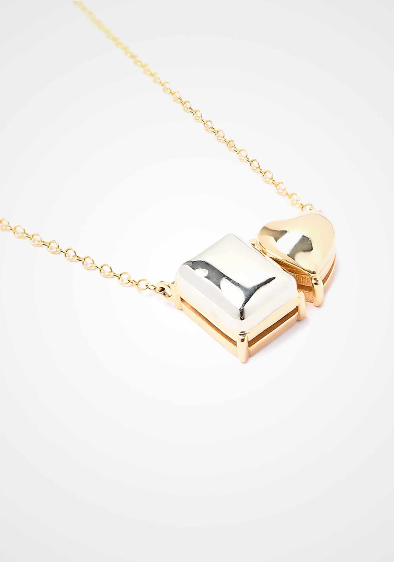 Stoned Toi Et Moi, 14K Yellow Gold Necklace