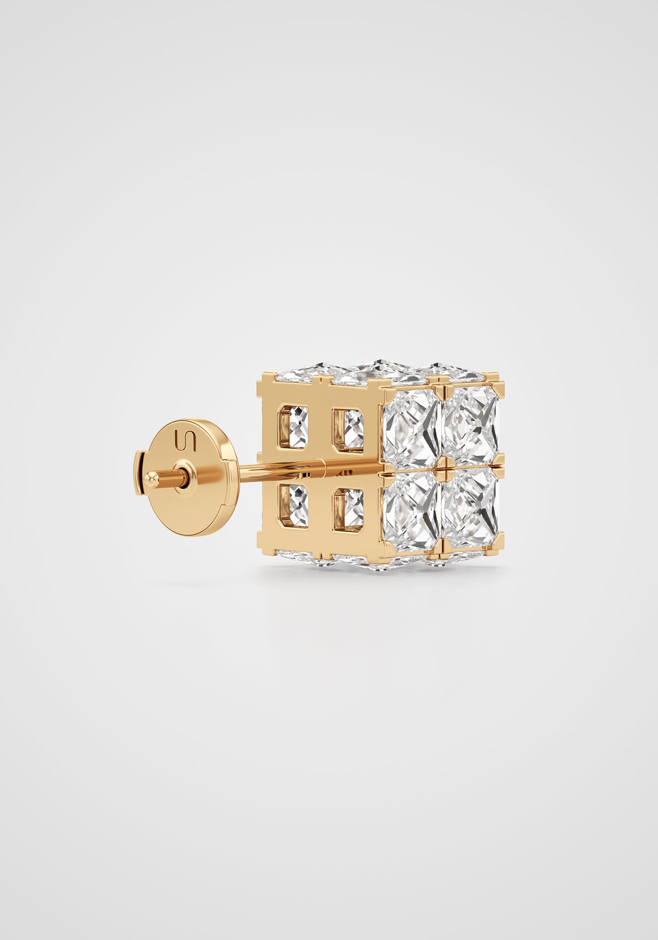 Armor Themis, 18K Yellow Gold + Pavé Diamond Studs