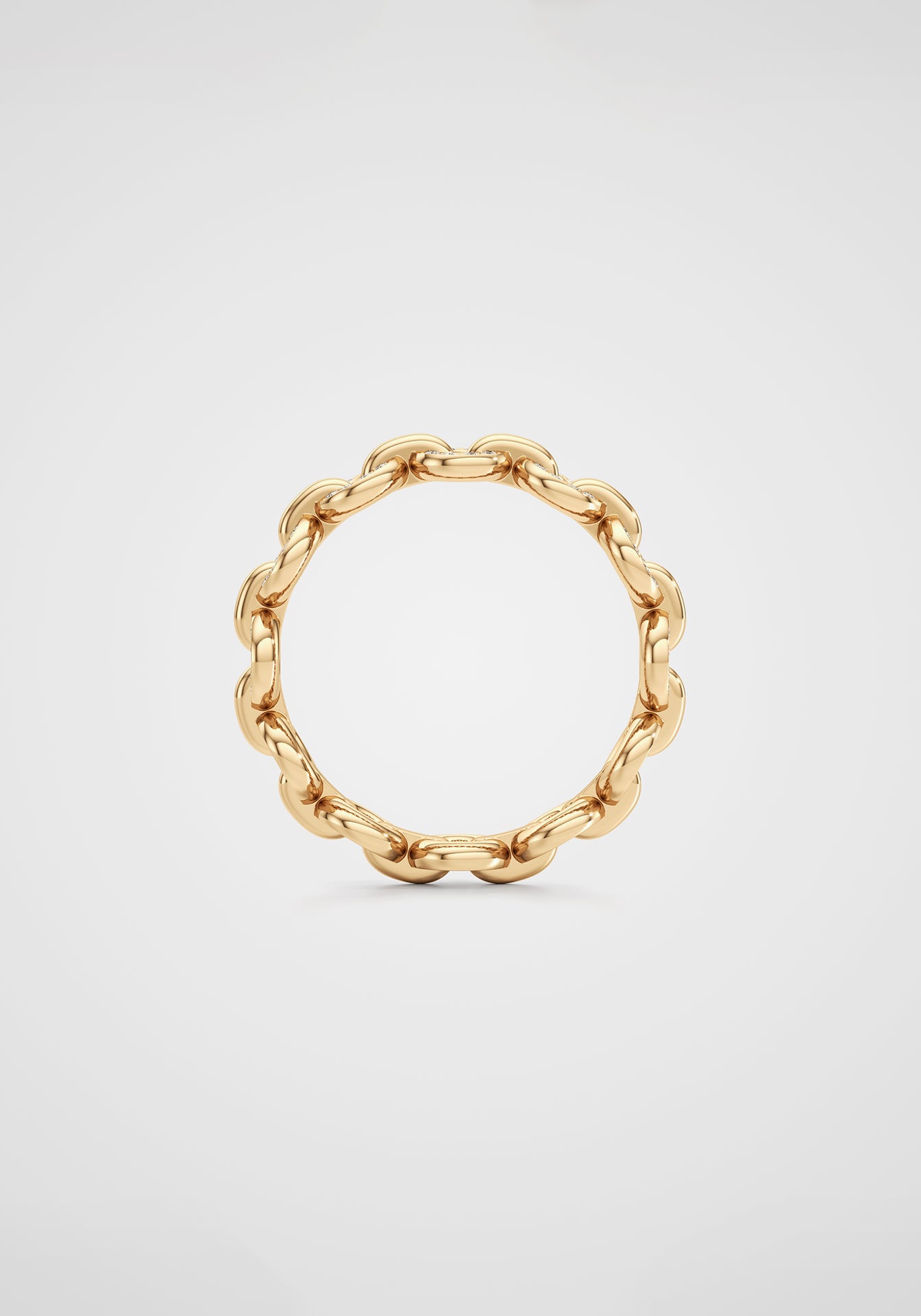 Armor, 18K Yellow Gold + Link Pavé Diamond Band