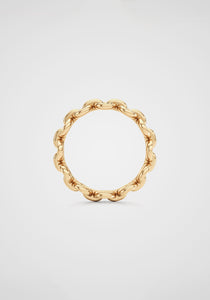 Armor, 18K Yellow Gold + Link Pavé Diamond Band