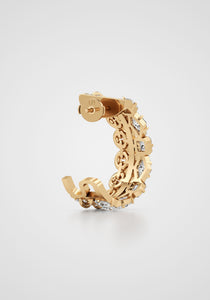 Armor, 18K Yellow Gold + Multi-Diamond Half Hoops