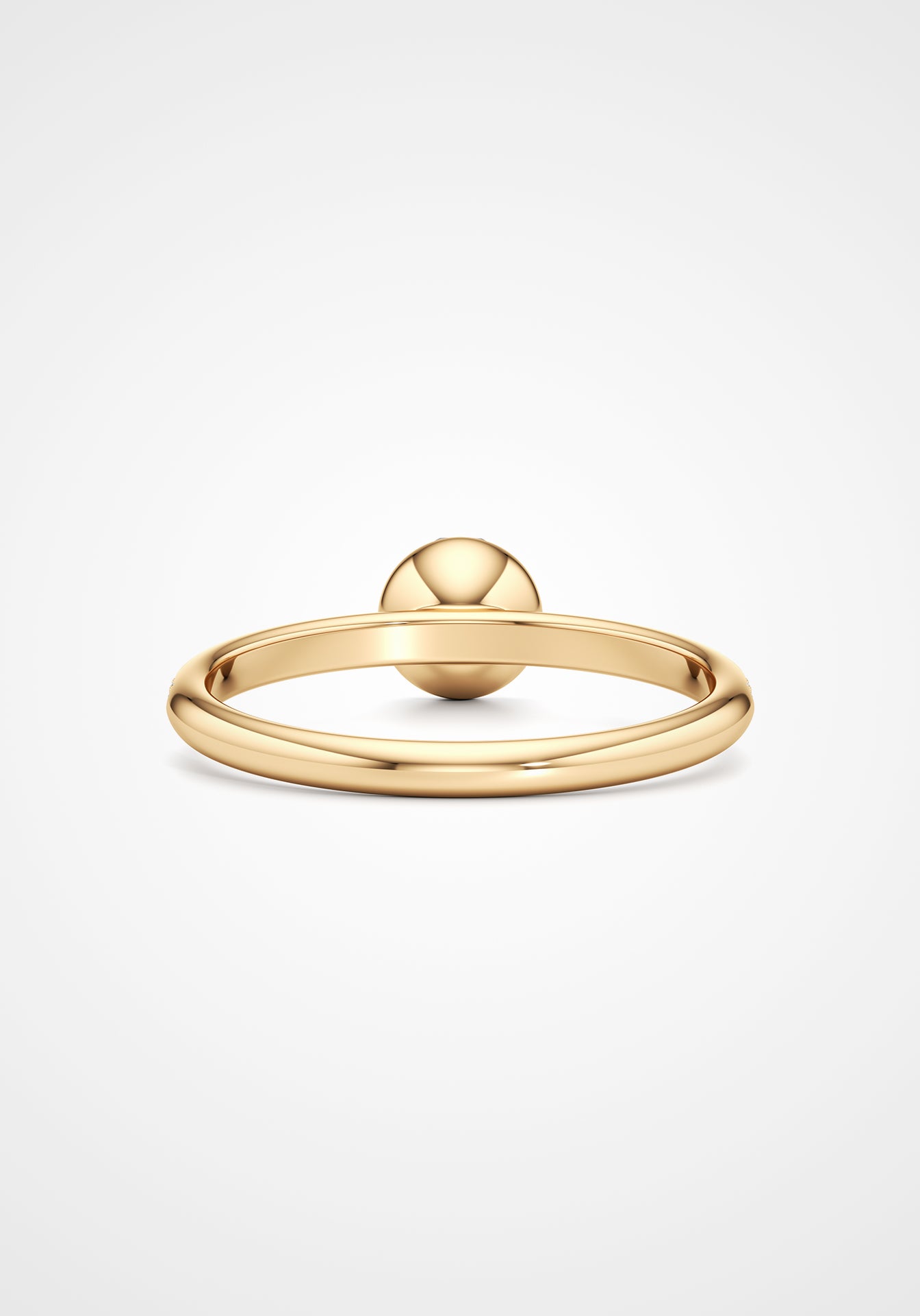 Bubble, 18K Yellow Gold + Diamond Pavé Ring, Small
