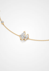 Flame Ember, 18K Yellow Gold + Diamond Bracelet