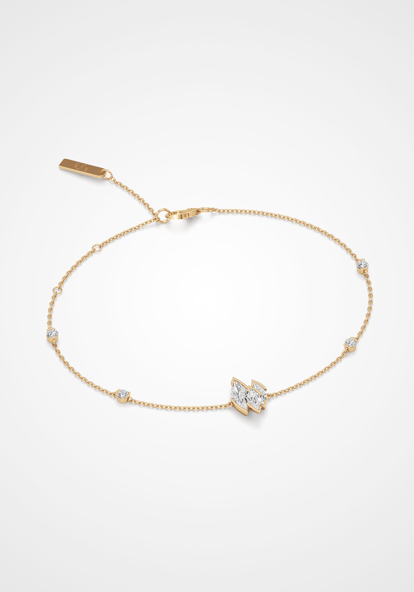 Flame Ember, 18K Yellow Gold + Diamond Bracelet